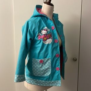 Kids Fleece Lined Waterproof Windbreaker Rain Parka with Hood